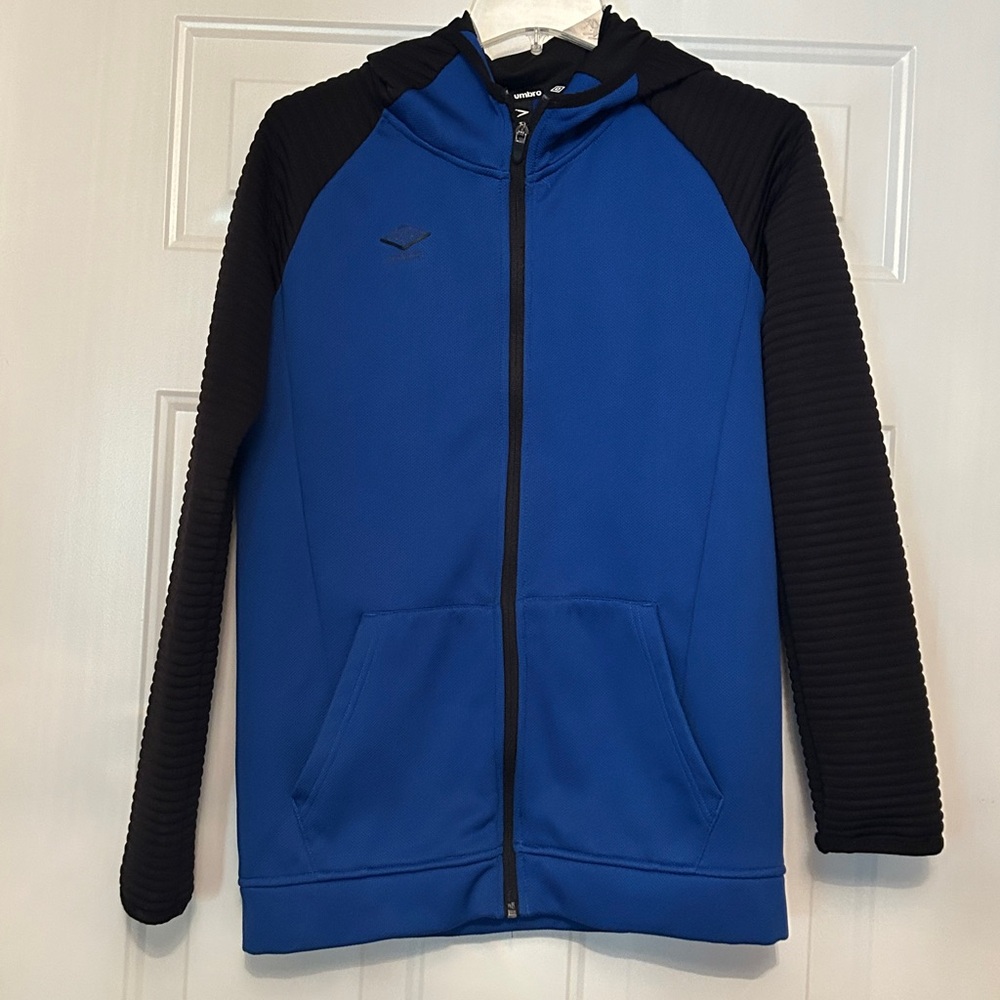 Umbro Women’s Full Zip-Up Hoodie XL Blue Black Color Block Athletic Casual Gym